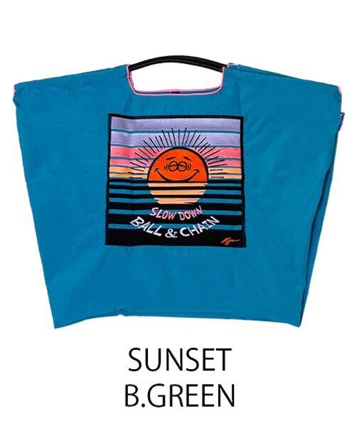 【Ball＆Chain/ボールアンドチェーン】SUNSET(L) 刺繍エコバッグ
