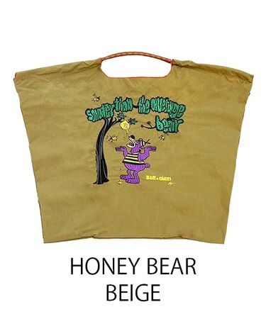 【Ball＆Chain/ボールアンドチェーン】HONEY BEAR(L) 刺繍エコバッグ