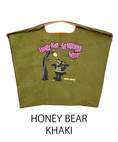 【Ball＆Chain/ボールアンドチェーン】HONEY BEAR(L) 刺繍エコバッグ