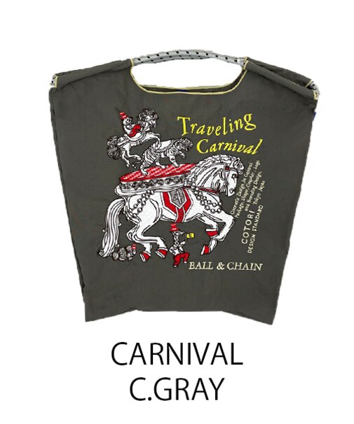 【Ball＆Chain/ボールアンドチェーン】CARNIVAL(M) 刺繍エコバッグ