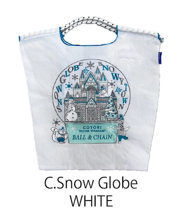 【Ball＆Chain/ボールアンドチェーン】C.Snow Globe(M) 刺繍エコバッグ