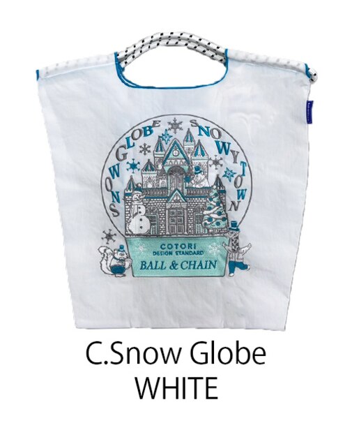 【Ball＆Chain/ボールアンドチェーン】C.Snow Globe(M) 刺繍エコバッグ