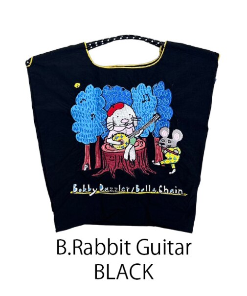 【Ball＆Chain/ボールアンドチェーン】B.Rabbit Guitar(M) 刺繍エコバッグ