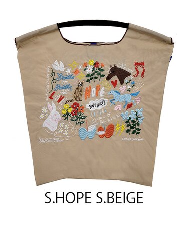 【Ball＆Chain/ボールアンドチェーン】S.HOPE(M) 刺繍エコバッグ