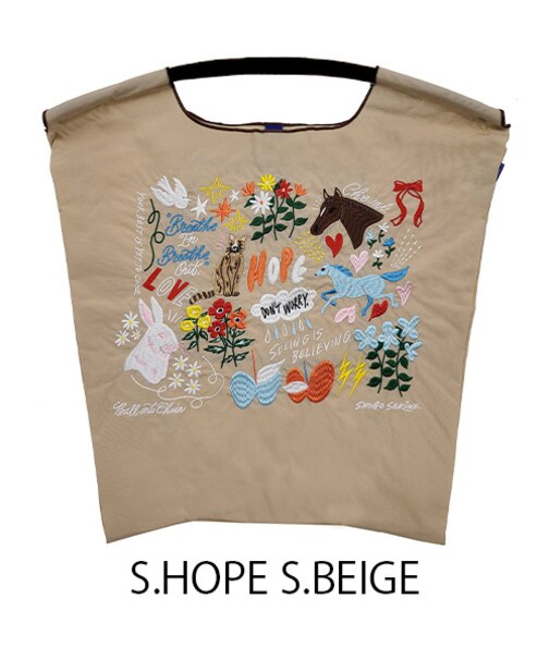 【Ball＆Chain/ボールアンドチェーン】S.HOPE(M) 刺繍エコバッグ