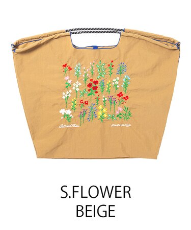 【Ball＆Chain/ボールアンドチェーン】S.FLOWER (L) 刺繍エコバッグ