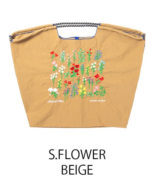 【Ball＆Chain/ボールアンドチェーン】S.FLOWER (L) 刺繍エコバッグ