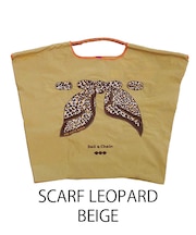 【Ball＆Chain/ボールアンドチェーン】SCARF LEOPARD(L) 刺繍エコバッグ