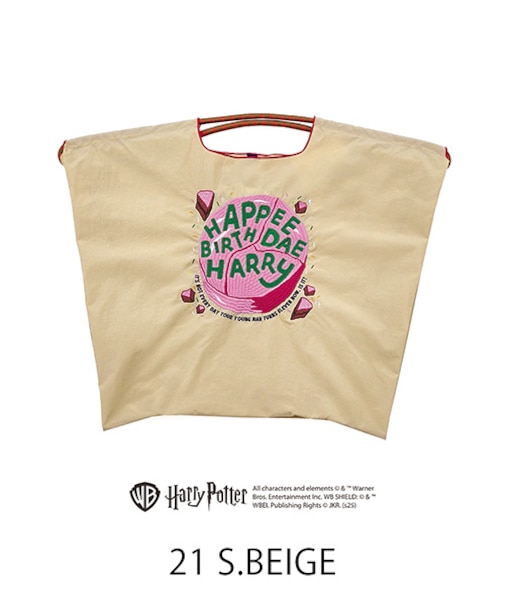 【Ball＆Chain/ボールアンドチェーン】「ハリー・ポッター」halleys birthday cake(L) 刺繍エコバッグ