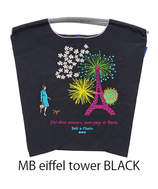 【Ball＆Chain/ボールアンドチェーン】MB eiffel tower Maianne battle Le eiffel tower(M) 刺繍エコバッグ