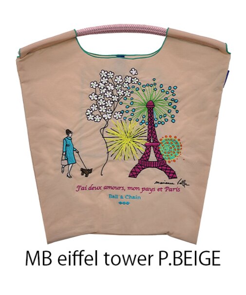 【Ball＆Chain/ボールアンドチェーン】MB eiffel tower Maianne battle Le eiffel tower(M) 刺繍エコバッグ