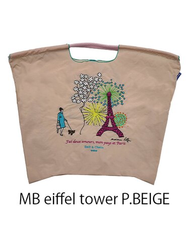 【Ball＆Chain/ボールアンドチェーン】MB eiffel tower Maianne battle Le eiffel tower(L) 刺繍エコバッグ