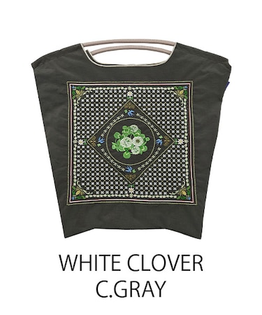 【Ball＆Chain/ボールアンドチェーン】WHITE CLOVER(M) 刺繍エコバッグ