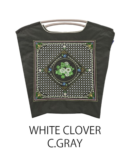【Ball＆Chain/ボールアンドチェーン】WHITE CLOVER(M) 刺繍エコバッグ