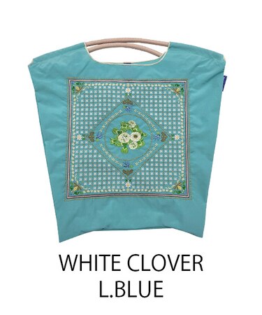 【Ball＆Chain/ボールアンドチェーン】WHITE CLOVER(M) 刺繍エコバッグ