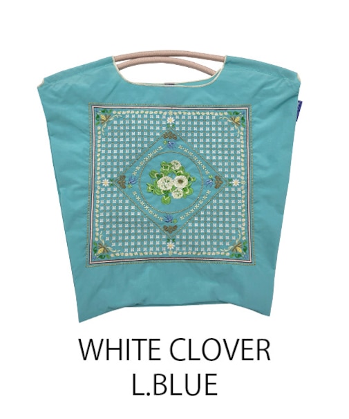 【Ball＆Chain/ボールアンドチェーン】WHITE CLOVER(M) 刺繍エコバッグ