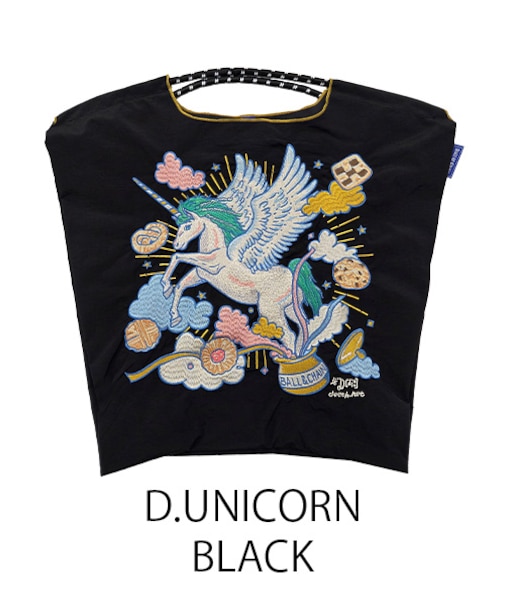 【Ball＆Chain/ボールアンドチェーン】D.UNICORN(M) 刺繍エコバッグ