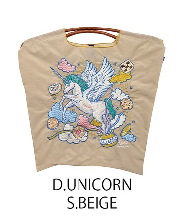 【Ball＆Chain/ボールアンドチェーン】D.UNICORN(M) 刺繍エコバッグ