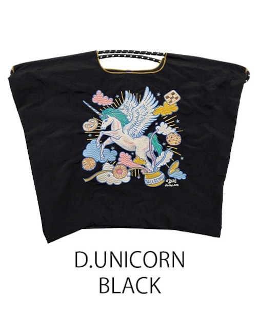 【Ball＆Chain/ボールアンドチェーン】D.UNICORN(L) 刺繍エコバッグ
