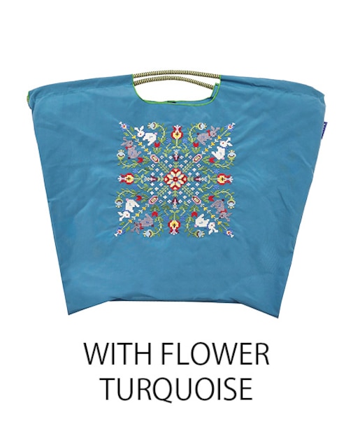 【Ball＆Chain/ボールアンドチェーン】WITH FLOWER(L) 刺繍エコバッグ