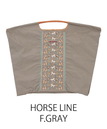 【Ball＆Chain/ボールアンドチェーン】HORSE LINE(L) 刺繍エコバッグ