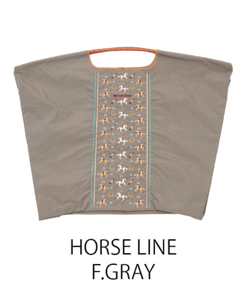 【Ball＆Chain/ボールアンドチェーン】HORSE LINE(L) 刺繍エコバッグ