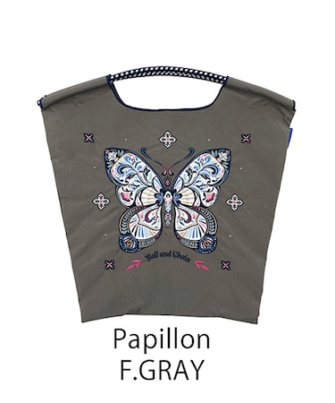 【Ball＆Chain/ボールアンドチェーン】Papillon(M) 刺繍エコバッグ