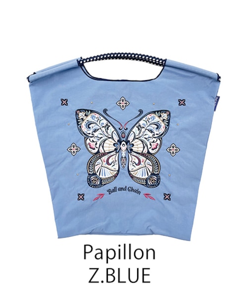 【Ball＆Chain/ボールアンドチェーン】Papillon(M) 刺繍エコバッグ