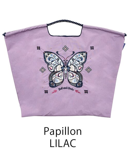 【Ball＆Chain/ボールアンドチェーン】Papillon(L) 刺繍エコバッグ