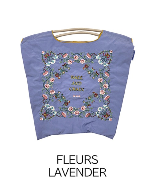 【Ball＆Chain/ボールアンドチェーン】FLEURS(M) 刺繍エコバッグ