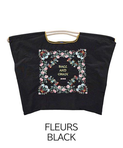 【Ball＆Chain/ボールアンドチェーン】FLEURS(L) 刺繍エコバッグ