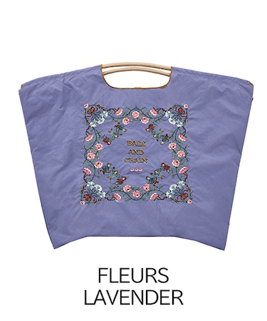 【Ball＆Chain/ボールアンドチェーン】FLEURS(L) 刺繍エコバッグ
