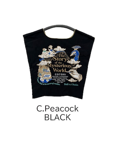 【Ball＆Chain/ボールアンドチェーン】C.Pewcock (M) 刺繍エコバッグ