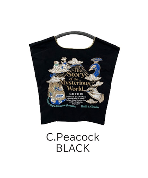 【Ball＆Chain/ボールアンドチェーン】C.Pewcock (M) 刺繍エコバッグ