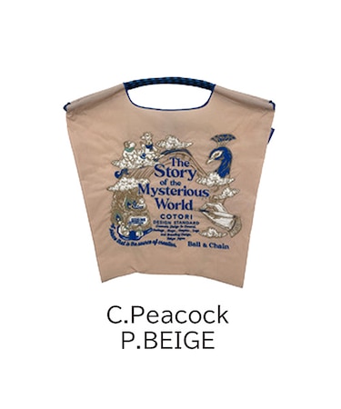 【Ball＆Chain/ボールアンドチェーン】C.Pewcock (M) 刺繍エコバッグ