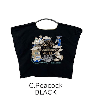 【Ball＆Chain/ボールアンドチェーン】C.Pewcock (L) 刺繍エコバッグ