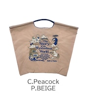 【Ball＆Chain/ボールアンドチェーン】C.Pewcock (L) 刺繍エコバッグ