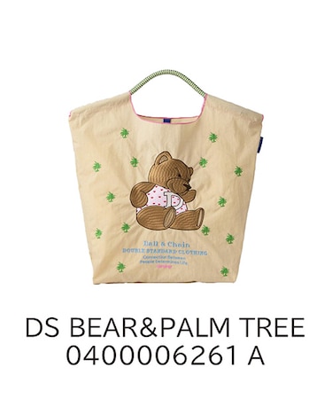 【Ball＆Chain/ボールアンドチェーン×ダブルスタンダード】DS BEAR&PALM (M) 刺繍エコバッグ