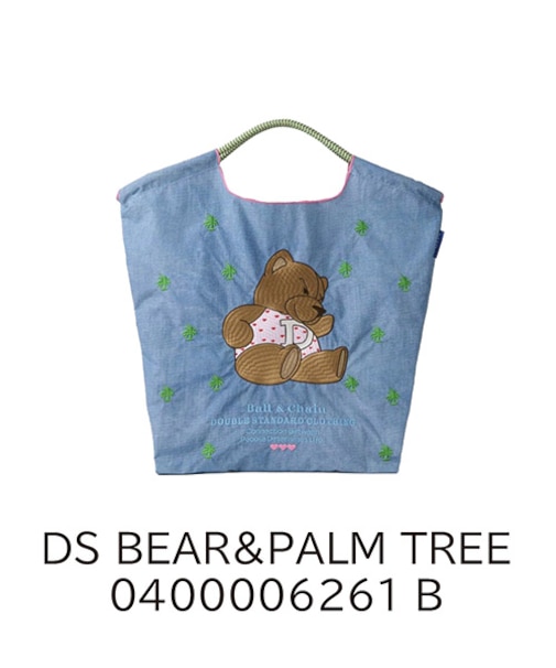 【Ball＆Chain/ボールアンドチェーン×ダブルスタンダード】DS BEAR&PALM (M) 刺繍エコバッグ