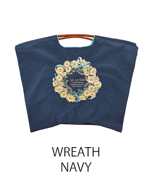 【Ball&Chain/ボールアンドチェーン】WREATH(L) 刺繍エコバッグ