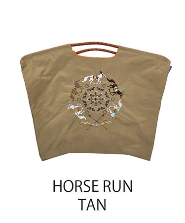 【Ball&Chain/ボールアンドチェーン】HORSE RUN(L) 刺繍エコバッグ