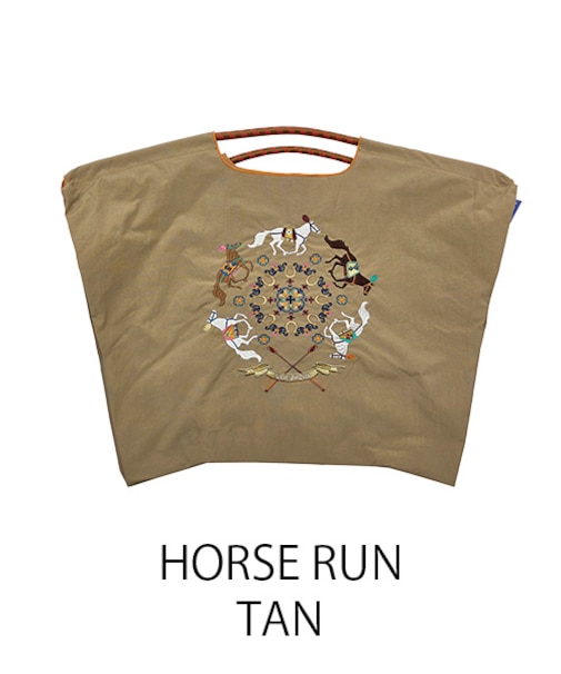 【Ball&Chain/ボールアンドチェーン】HORSE RUN(L) 刺繍エコバッグ