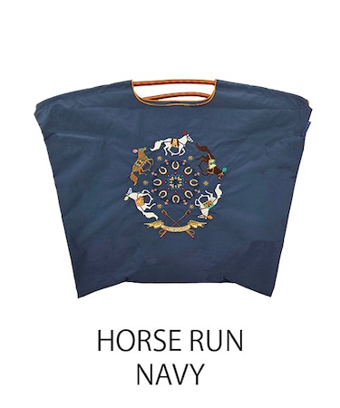 【Ball＆Chain/ボールアンドチェーン】HORSE RUN(L) 刺繍エコバッグ