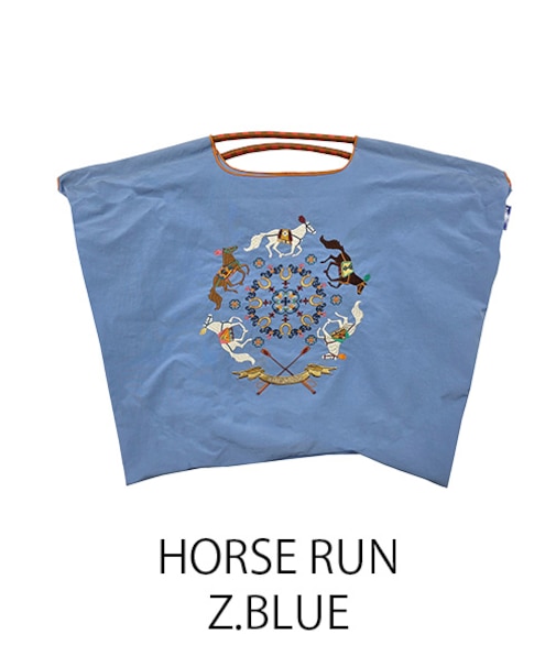 【Ball&Chain/ボールアンドチェーン】HORSE RUN(L) 刺繍エコバッグ