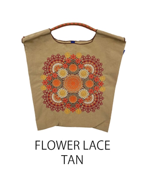 【Ball＆Chain/ボールアンドチェーン】FLOWER LACE(M) 刺繍エコバッグ