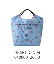 【Ball&Chain/ボールアンドチェーン×ダブルスタンダード】DS HEART DENIM (M) 刺繍エコバッグ