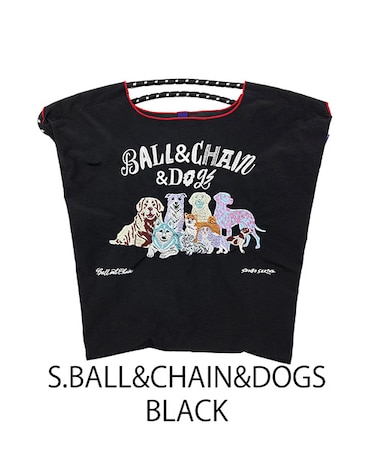 【Ball＆Chain/ボールアンドチェーン】S.BALL&CHAIN&DOGS (M) 刺繍エコバッグ