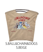 【Ball＆Chain/ボールアンドチェーン】S.BALL&CHAIN&DOGS (M) 刺繍エコバッグ