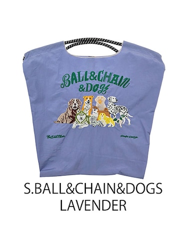 【Ball＆Chain/ボールアンドチェーン】S.BALL&CHAIN&DOGS (M) 刺繍エコバッグ