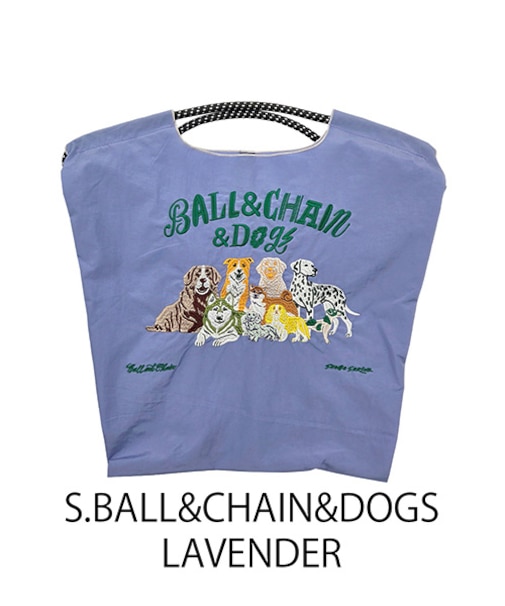【Ball＆Chain/ボールアンドチェーン】S.BALL&CHAIN&DOGS (M) 刺繍エコバッグ